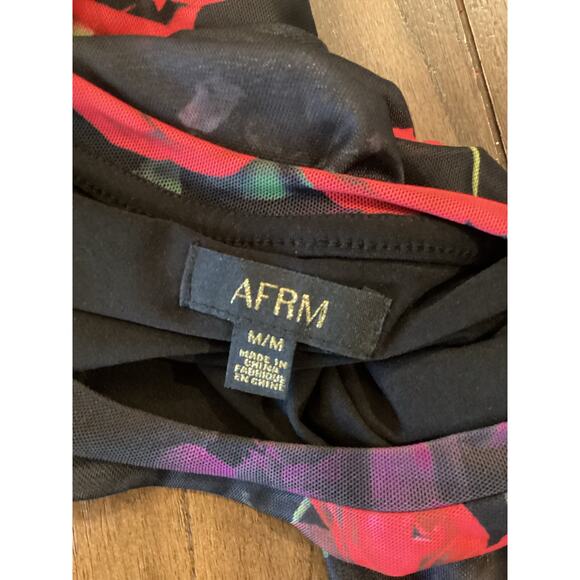 Revolve AFRM Didi crew neck floral long sleeve black Maxi Dress M - Picture 5 of 12